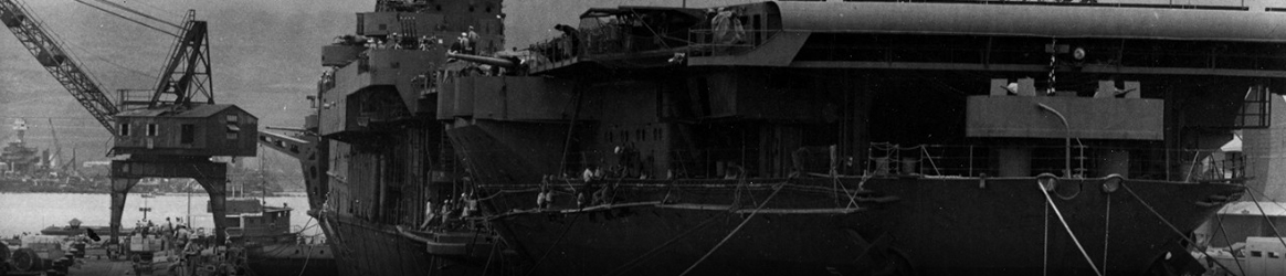 Image: USS Yorktown (CV-5) - In Dry Dock # 1 at the Pearl Harbor Navy Yard, 29 May 1942